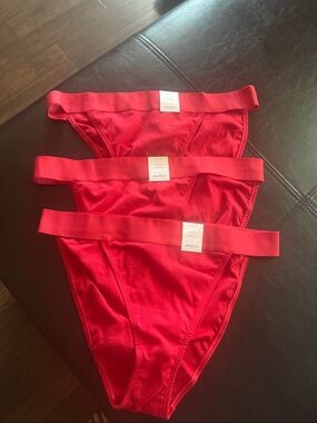 NEW w TAGS Auden women’s L' Red Bikini Briefs Trio
